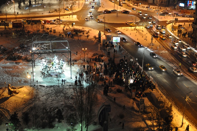 Protesters in the Square in front of the hotel.JPG